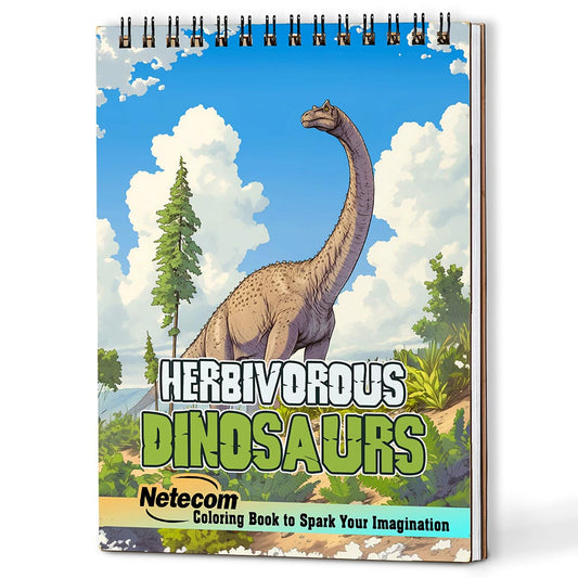 Netecom Herbivorous Dinosaurs Coloring Book For Adults