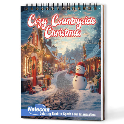 Netecom Cozy Countryside Christmas Coloring Book For Adults