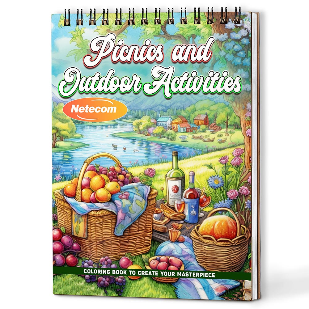 Picnics and Outdoor Activities Coloring Book For Adults