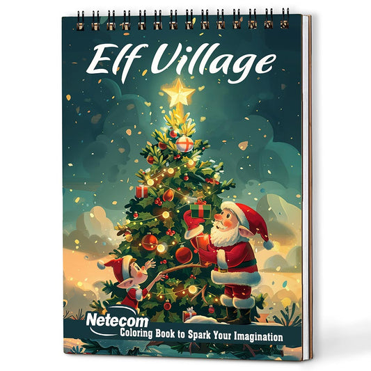Netecom Elf Village Coloring Book For Adults