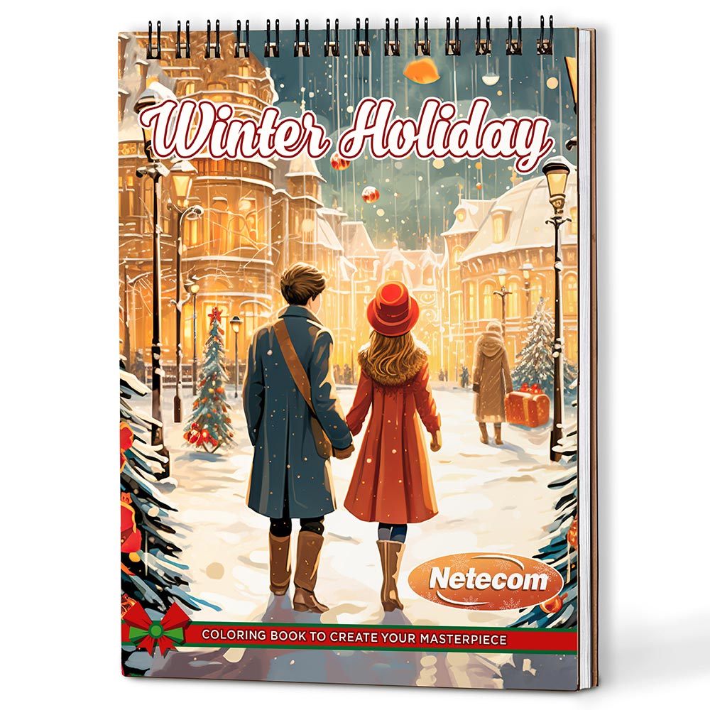 Netecom Winter Holiday Coloring Book For Adults
