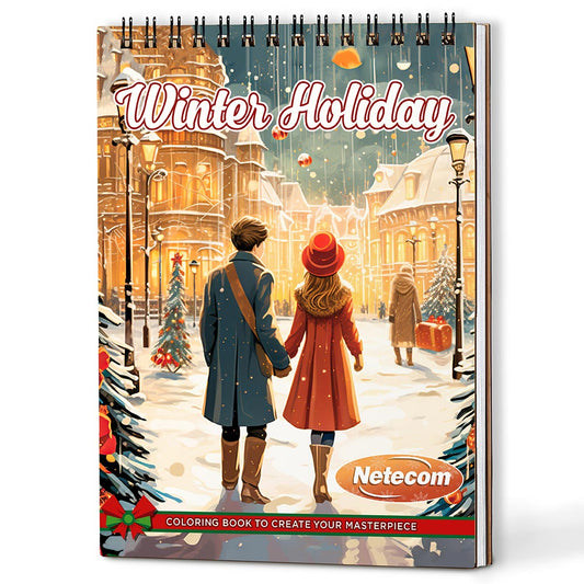 Netecom Winter Holiday Coloring Book For Adults