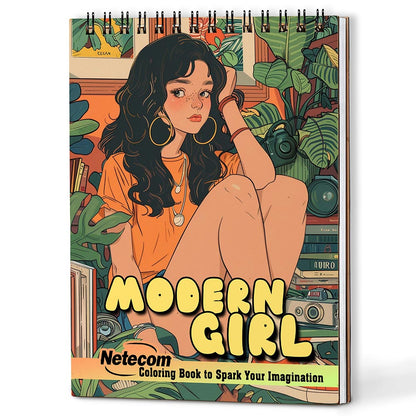 Netecom Modern Girl Coloring Book For Adults