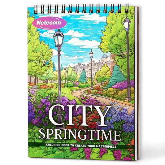 City Springtime Coloring Book For Adults
