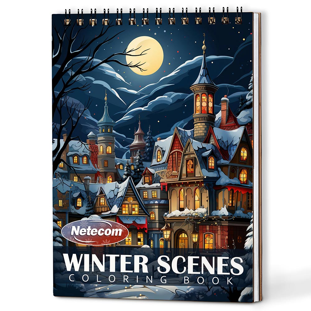 Netecom Winter Scenes Coloring Book For Adults