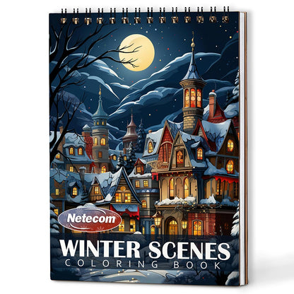 Netecom Winter Scenes Coloring Book For Adults
