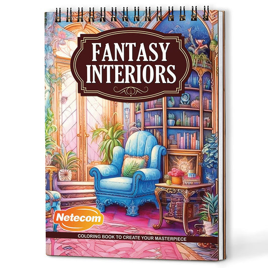 Netecom Fantasy Interiors Coloring Book For Adults