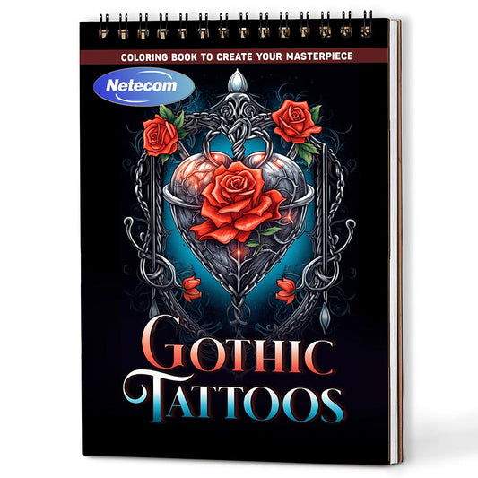 Gothic Tattoos Coloring Book For Adults