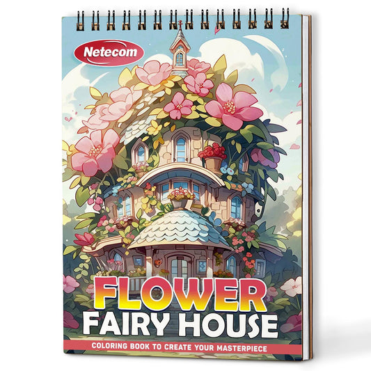Netecom Flower Fairy House Coloring Book For Adults