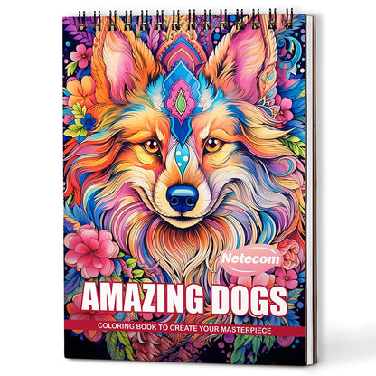 Netecom Amazing Dogs Coloring Book For Adults