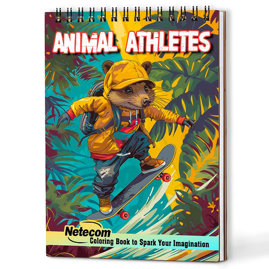 Netecom Animal Athletes Coloring Book For Adults
