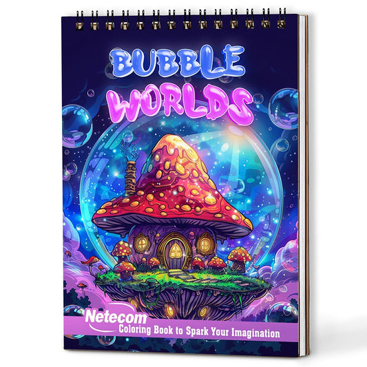 Netecom Bubble Worlds Coloring Book For Adults