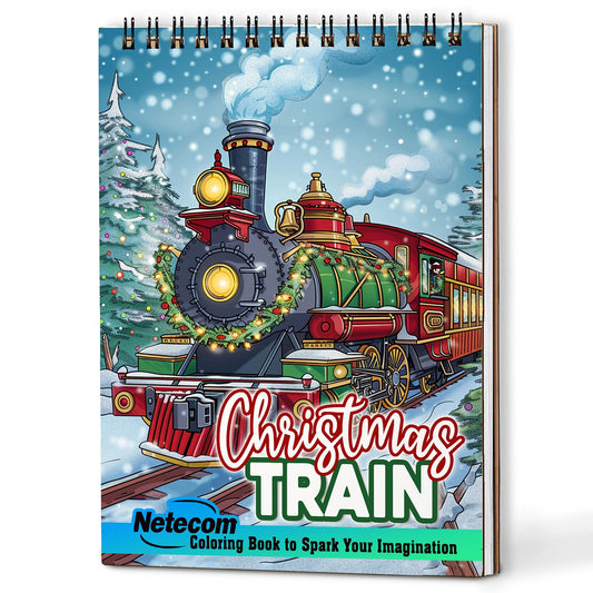 Netecom Christmas Train Coloring Book For Adults