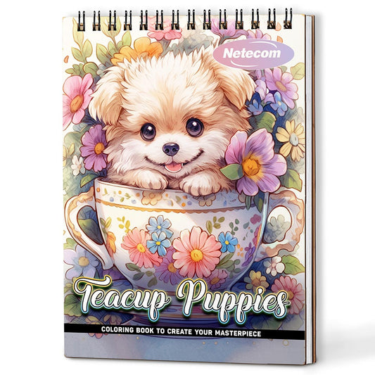 Netecom Teacup Puppies Coloring Book For Adults
