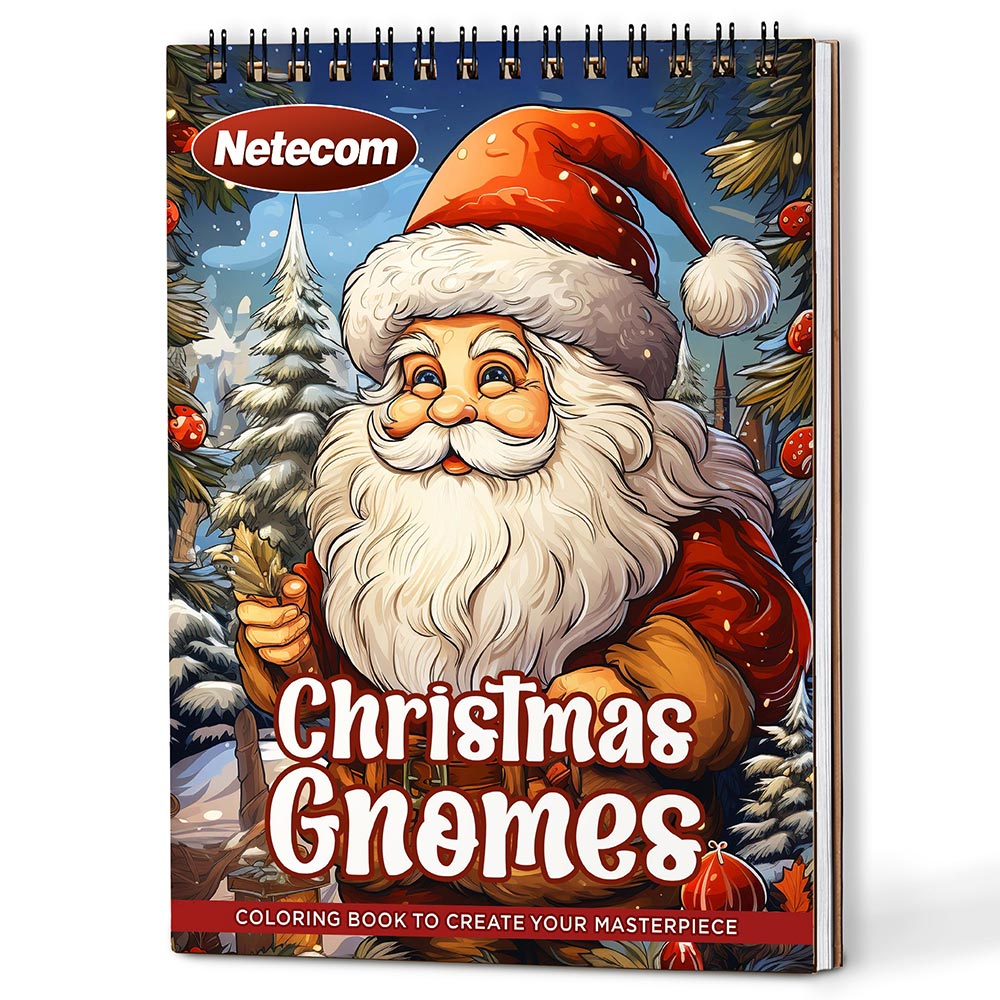 Netecom Christmas Gnomes Coloring Book For Adults