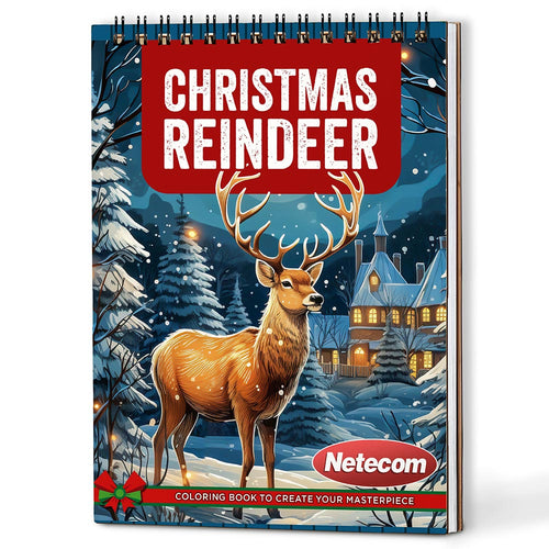 Netecom Christmas Reindeer Coloring Book For Adults