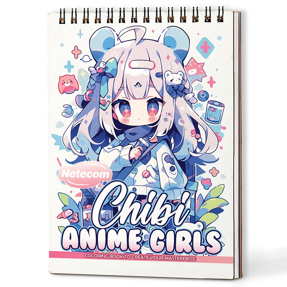 Netecom Chibi Anime Girls Coloring Book For Adults