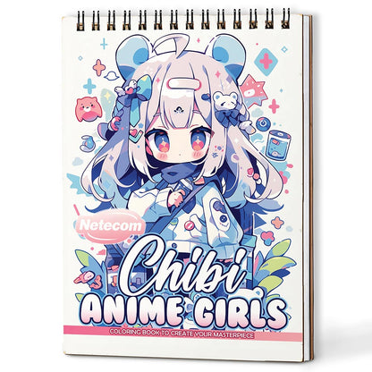 Netecom Chibi Anime Girls Coloring Book For Adults