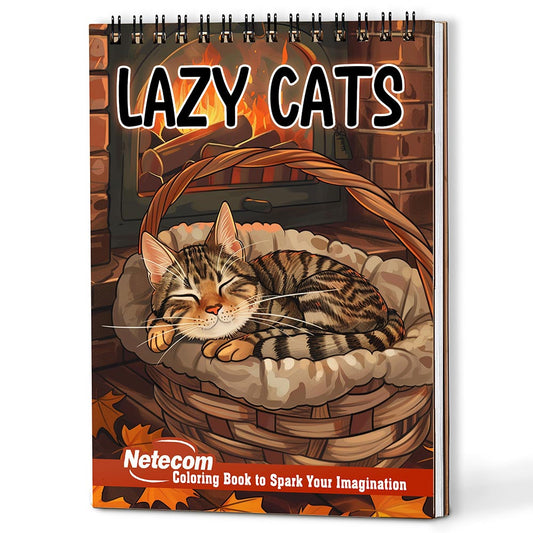 Netecom Lazy Cats Coloring Book For Adults