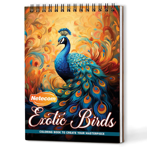 Netecom Exotic Birds Coloring Book For Adults