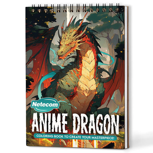 Netecom Anime Dragons Coloring Book For Adults