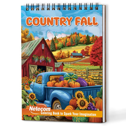 Netecom Country Fall Coloring Book For Adults