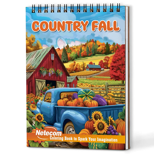 Netecom Country Fall Coloring Book For Adults