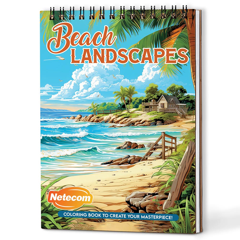 Netecom Beach Landscapes Coloring Book For Adults