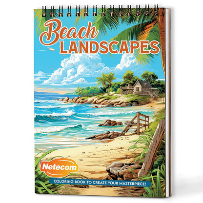 Netecom Beach Landscapes Coloring Book For Adults