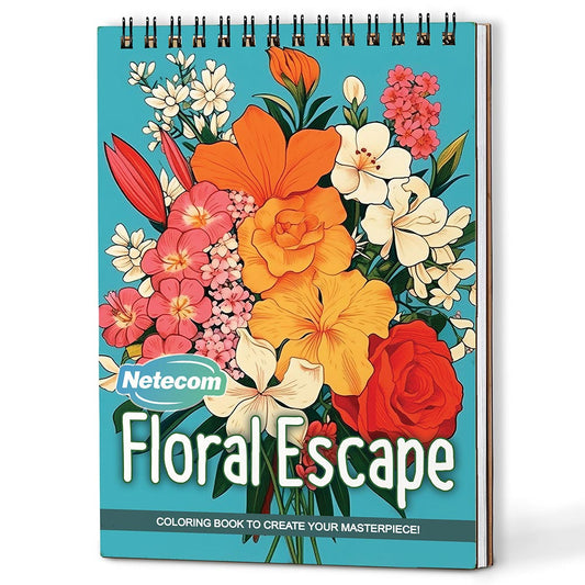 Netecom Floral Escape Coloring Book For Adults