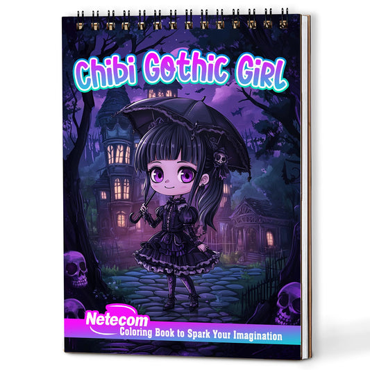 Netecom Chibi Gothic Girl Coloring Book For Adults