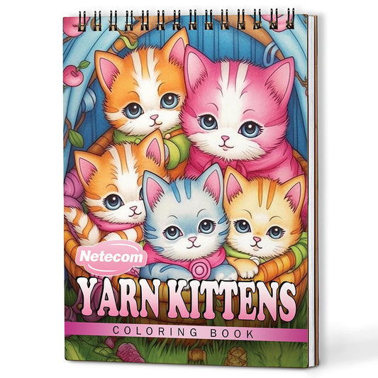Netecom Yarn Kittens Coloring Book For Adults