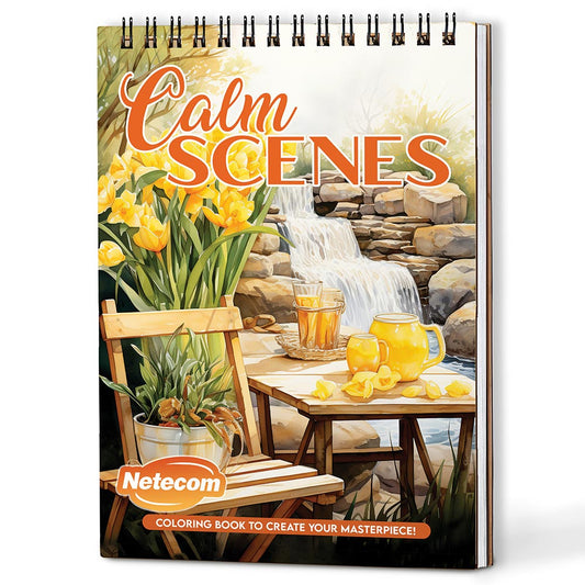 Netecom Calm Scenes Coloring Book For Adults