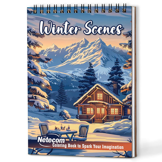 Netecom Winter Scenes Coloring Book For Adults