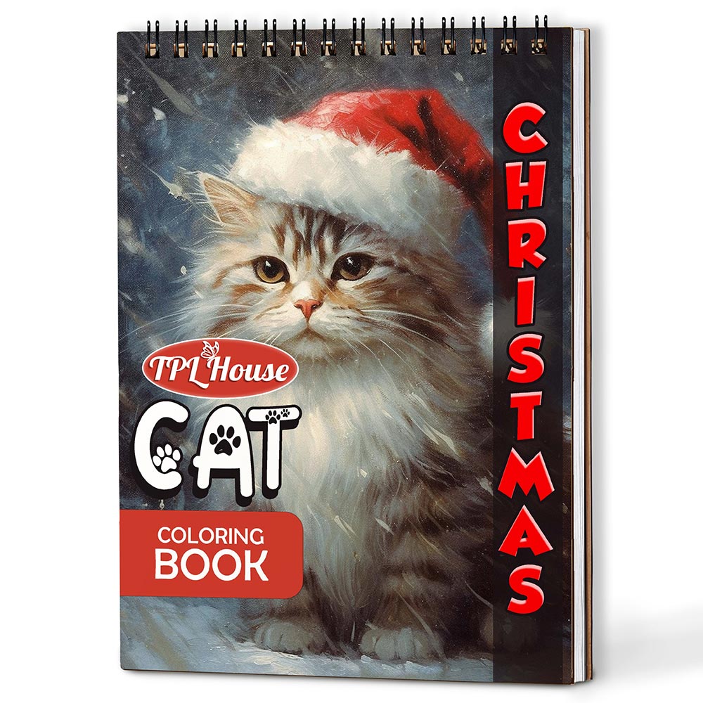Christmas Cat Coloring Book For Adults