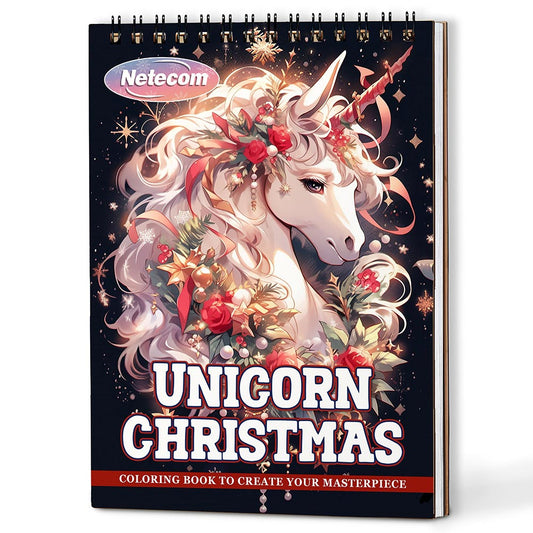 Netecom Unicorn Christmas Coloring Book For Adults