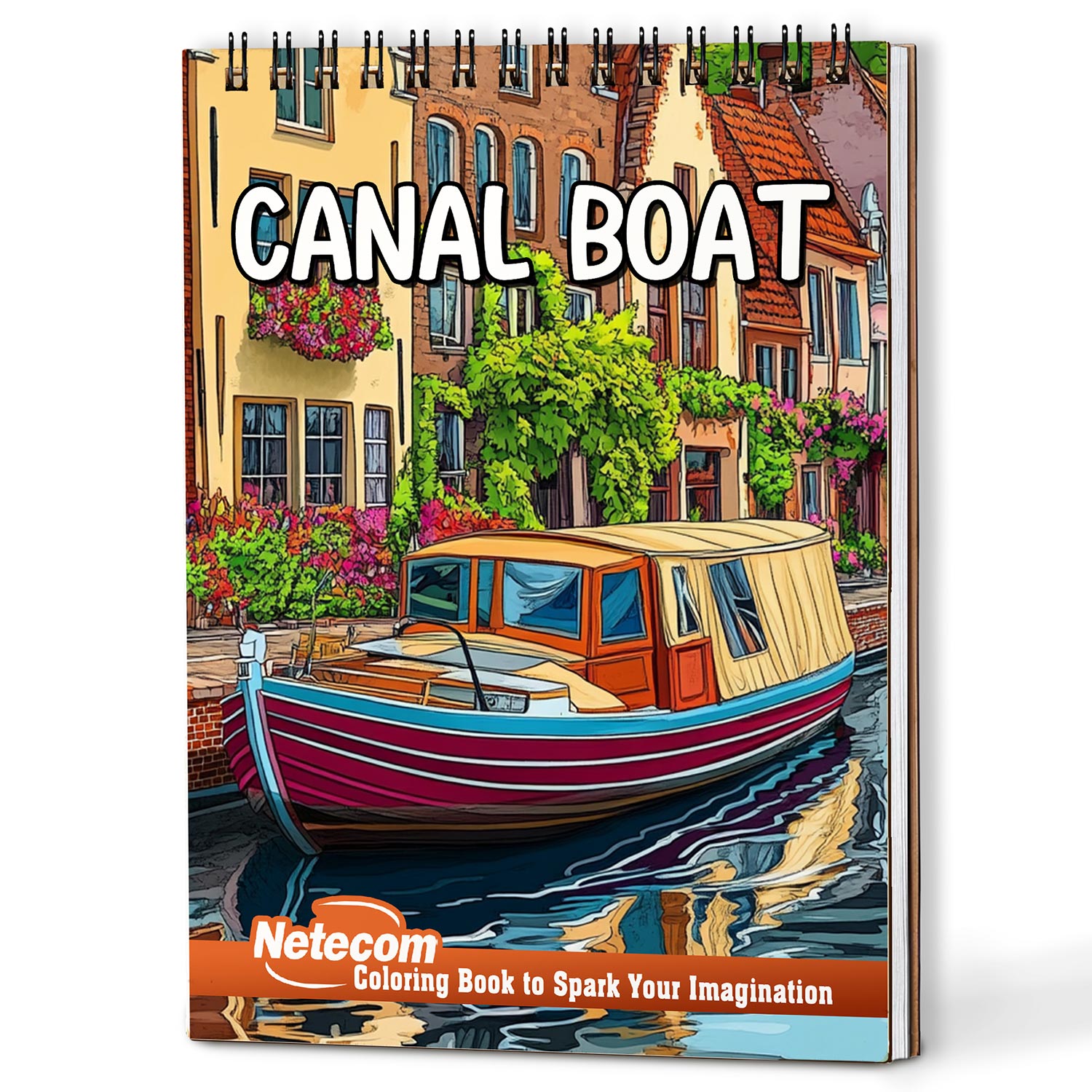 Netecom Canal Boat Coloring Book For Adults