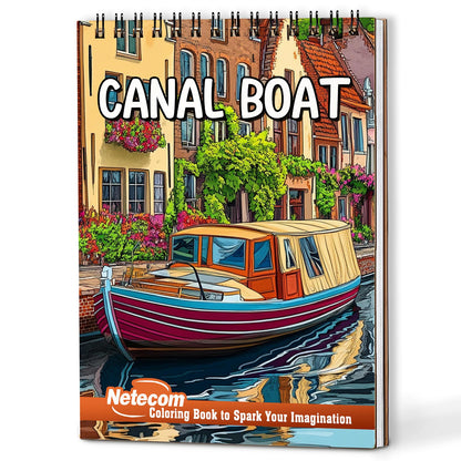 Netecom Canal Boat Coloring Book For Adults