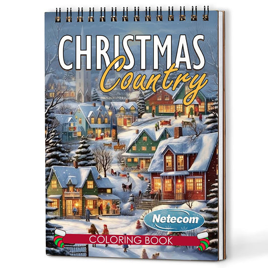 Netecom Country Christmas Coloring Book For Adults
