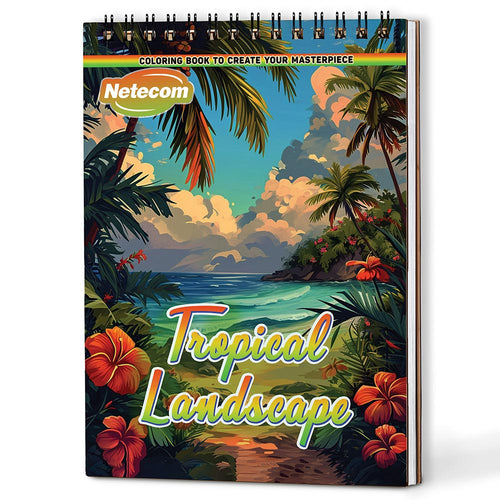 Netecom Tropical Landscape Coloring Book For Adults