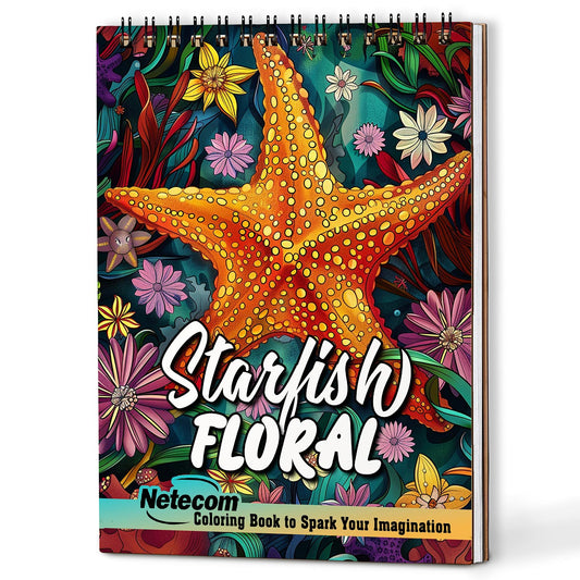 Netecom Floral Starfish Coloring Book For Adults