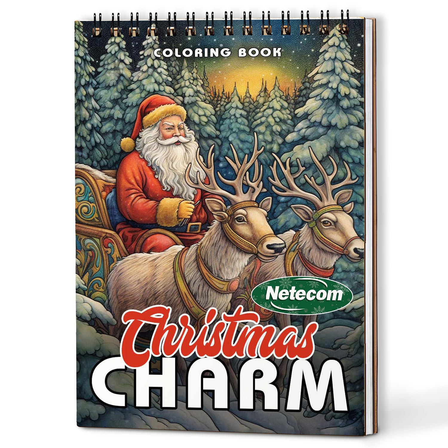 Netecom Christmas Charm Coloring Book For Adults