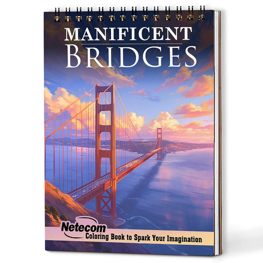 Netecom Magnificent Bridges Coloring Book For Adults