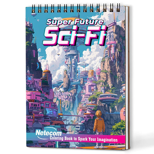 Netecom Super Future Sci-Fi Coloring Book For Adults