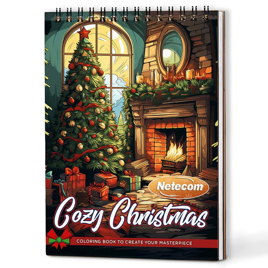 Netecom Cozy Christmas Coloring Book For Adults