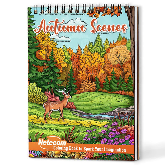 Netecom Autumn Scenes Coloring Book For Adults