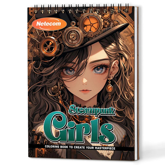 Steampunk Girls Coloring Book For Adults