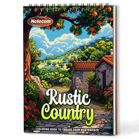Netecom Rustic Country Coloring Book For Adults