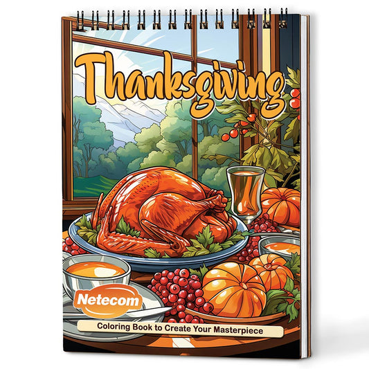 Netecom Thanksgiving Coloring Book For Adults