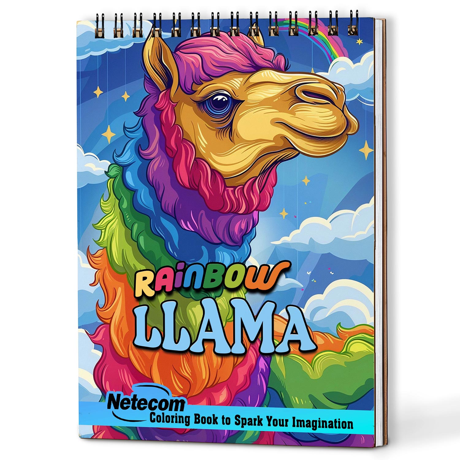 Netecom Rainbow Llama Coloring Book For Adults